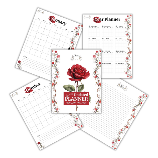 Undated Monthly Calendar Commercial Use Printable